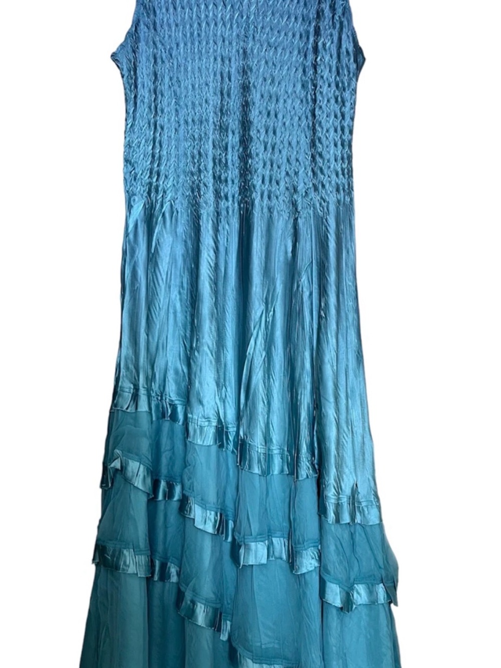 KOMAROV 2-Pc Pleated Maxi Dress & Jacket Set Blue Ombre Plus Size 3X Excellent - Picture 6 of 16